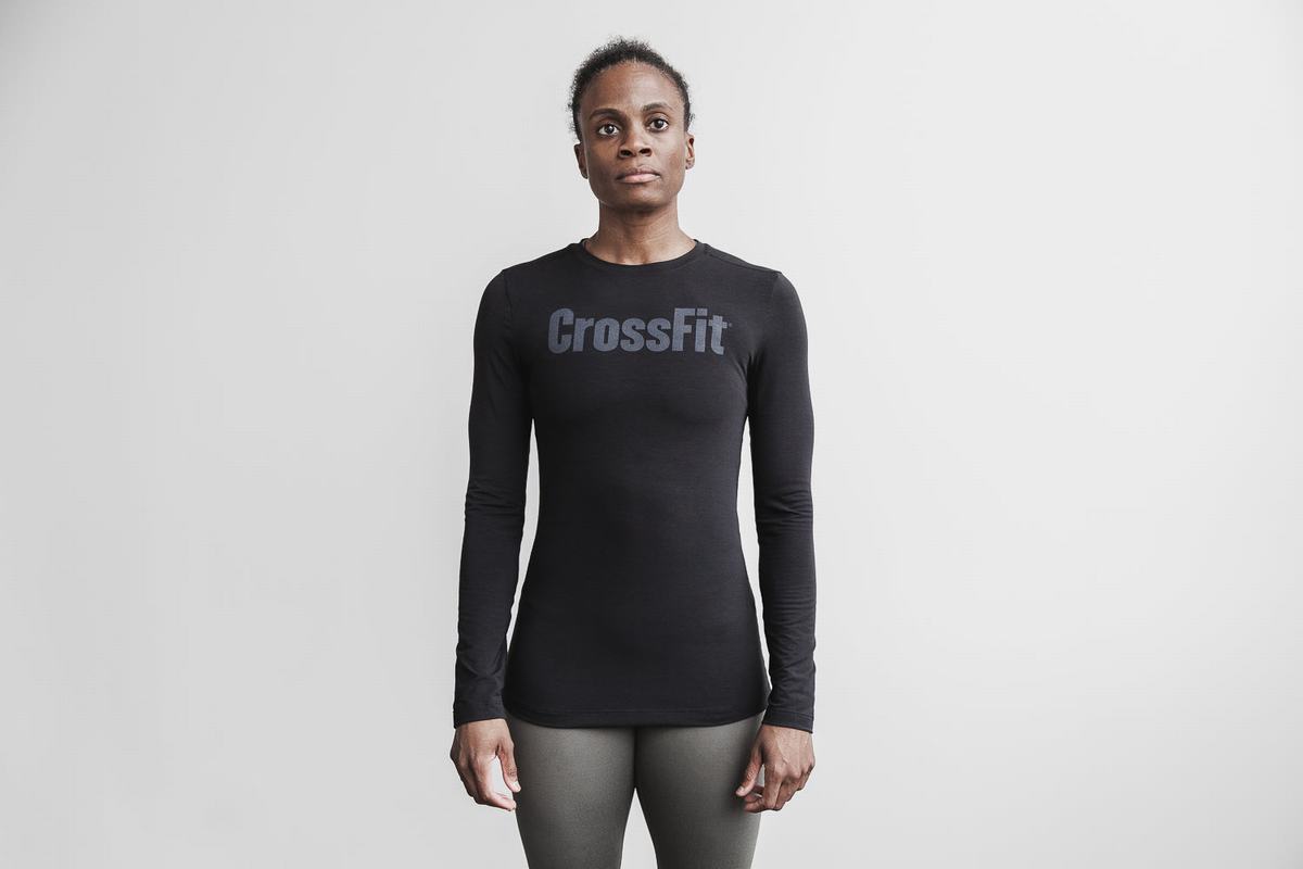 Nobull Crossfit® Women's Long Sleeves Black | Australia (XV7085)